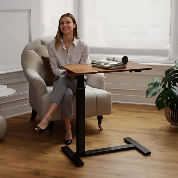 Adjustable Rolling Overbed Table with Wheels for Laptop, Bed & Sofa Use