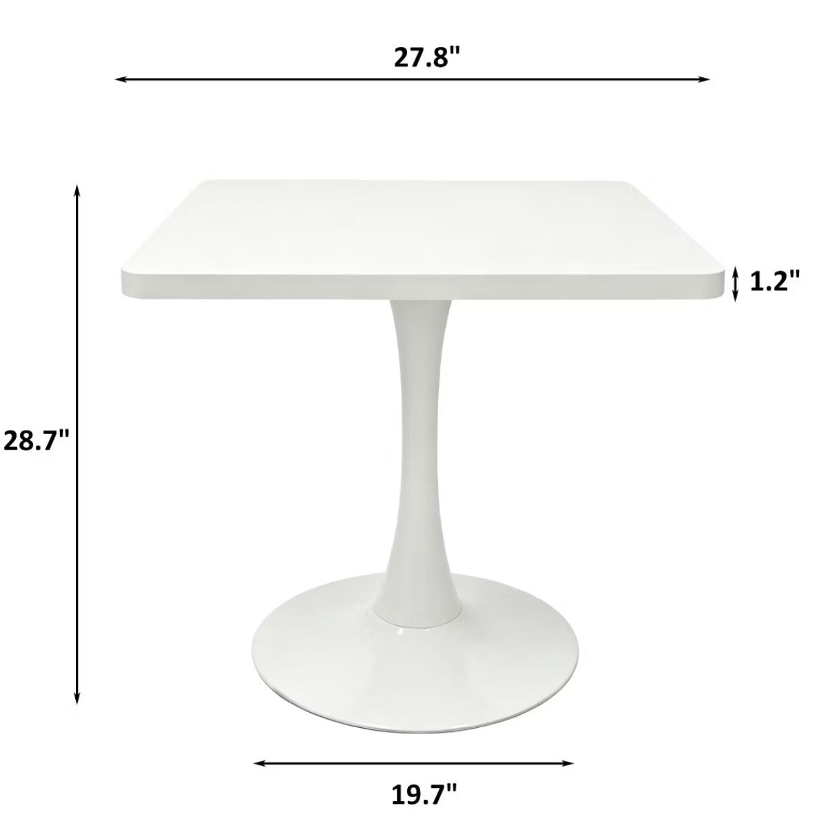 Modern Square Dining Table with Light Oak MDF Top & Tulip Base
