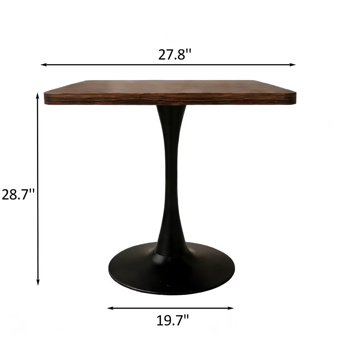 Modern Square Dining Table with Light Oak MDF Top & Tulip Base