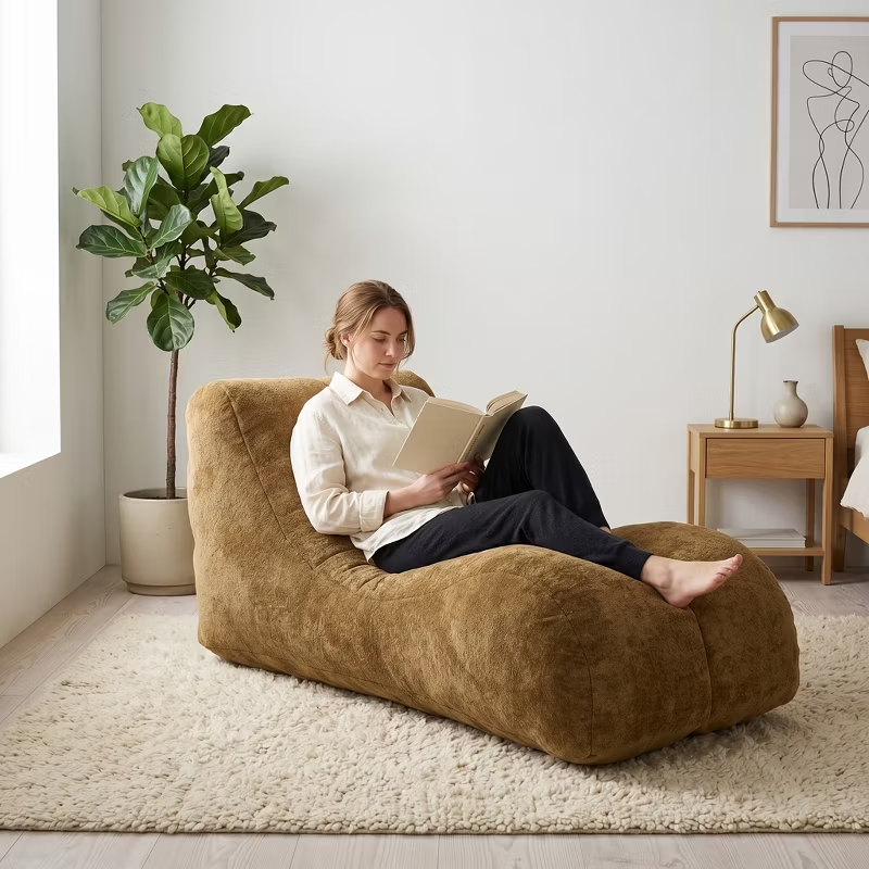 Creative Bean Bag Sofa for Adults High-Density Sponge Ergonomic Curve Living Room Bedroom 1pc