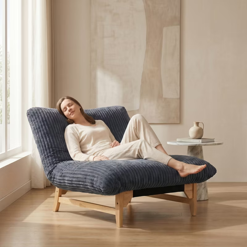 Bean Bag Chair for Adults Accent Armless Lazy Sofa Casual Single Sofa with Backrest for Living Room Bedroom 1pc