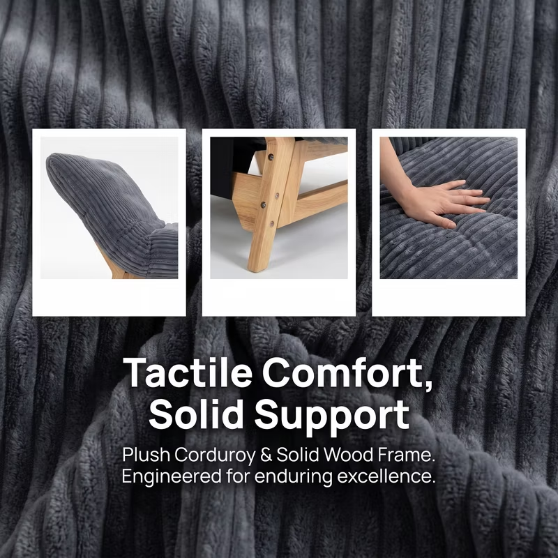 Bean Bag Chair for Adults Accent Armless Lazy Sofa Casual Single Sofa with Backrest for Living Room Bedroom 1pc