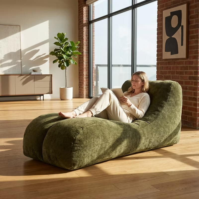 Creative Bean Bag Sofa for Adults High-Density Sponge Ergonomic Curve Living Room Bedroom 1pc