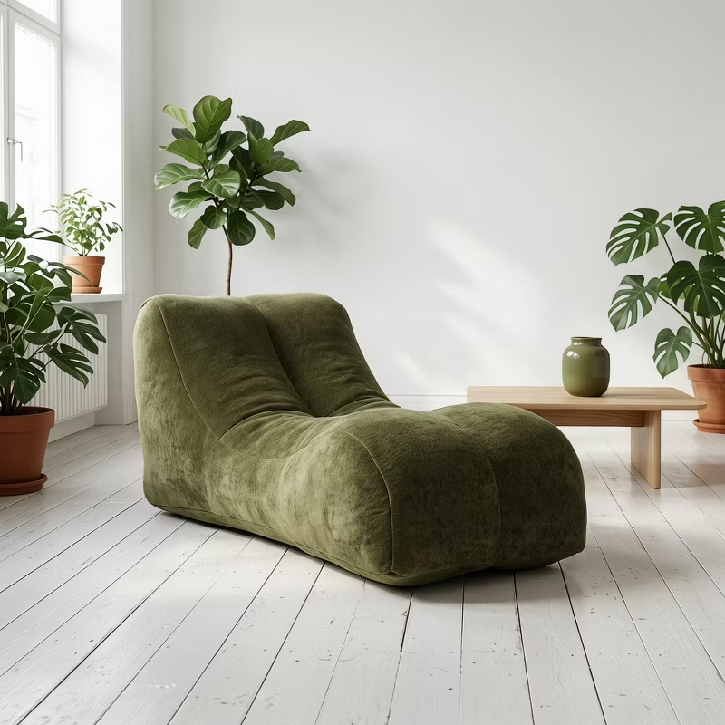 Creative Bean Bag Sofa for Adults High-Density Sponge Ergonomic Curve Living Room Bedroom 1pc