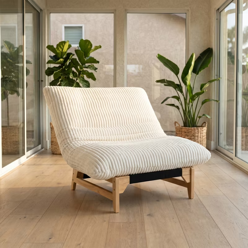 Bean Bag Chair for Adults Accent Armless Lazy Sofa Casual Single Sofa with Backrest for Living Room Bedroom 1pc
