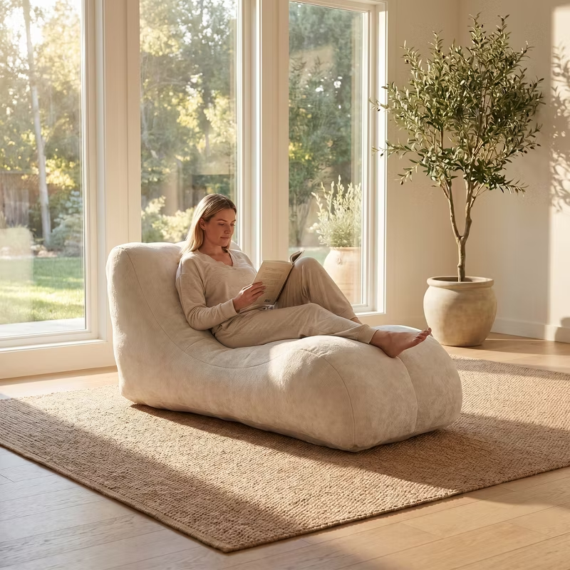 Creative Bean Bag Sofa for Adults High-Density Sponge Ergonomic Curve Living Room Bedroom 1pc