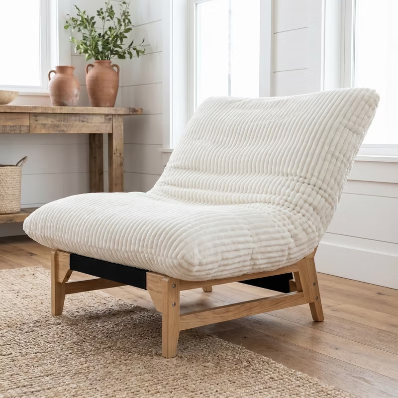 Bean Bag Chair for Adults Accent Armless Lazy Sofa Casual Single Sofa with Backrest for Living Room Bedroom 1pc