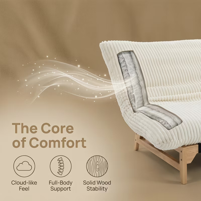 Bean Bag Chair for Adults Accent Armless Lazy Sofa Casual Single Sofa with Backrest for Living Room Bedroom 1pc