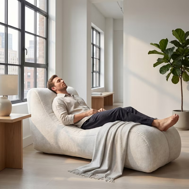 Creative Bean Bag Sofa for Adults High-Density Sponge Ergonomic Curve Living Room Bedroom 1pc