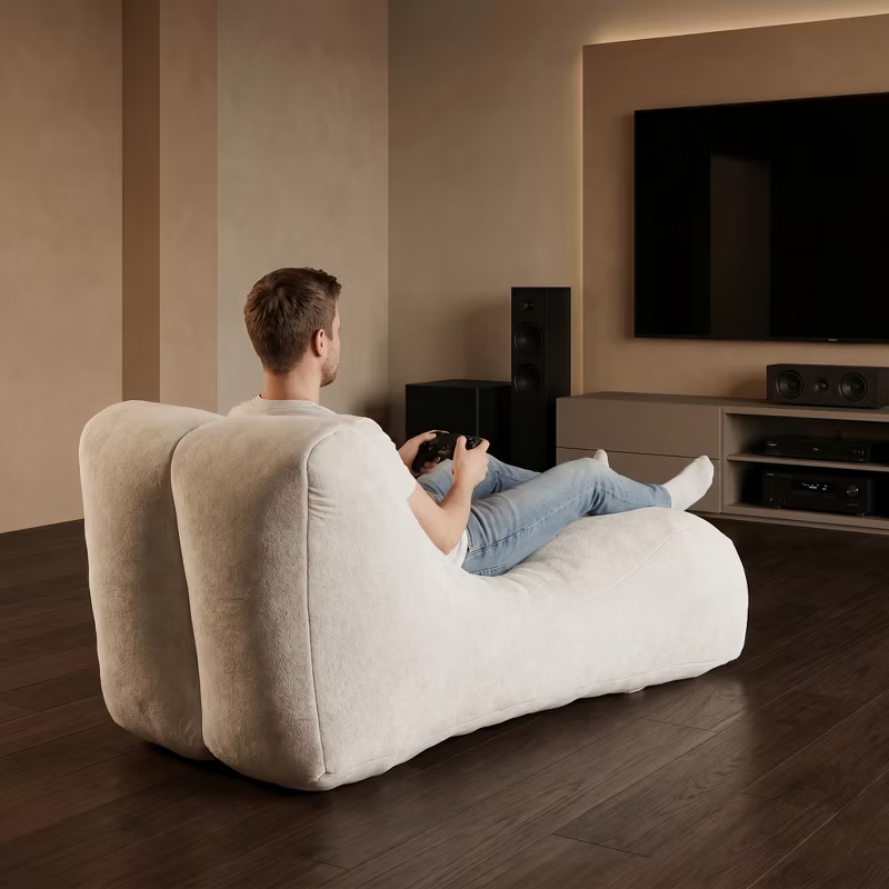 Creative Bean Bag Sofa for Adults High-Density Sponge Ergonomic Curve Living Room Bedroom 1pc