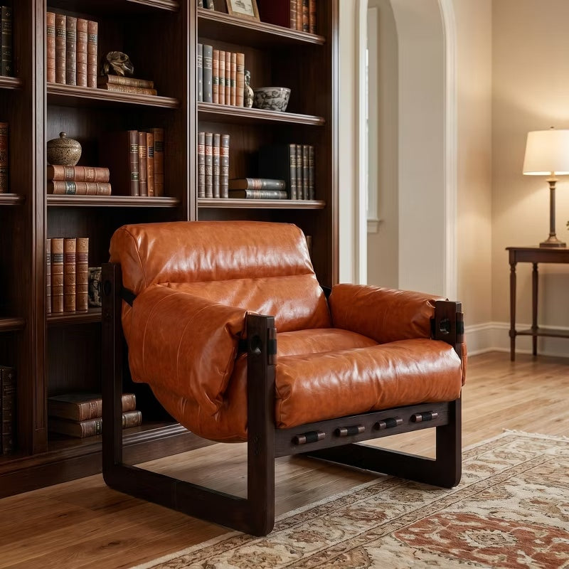 Medieval Modern Lounge Chair,Removable Armrests,Vintage Style Decorative Chair