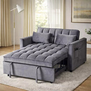 3-in-1 Velvet Sofa Bed with Pull-Out Bed & Adjustable Backrest for Small Spaces