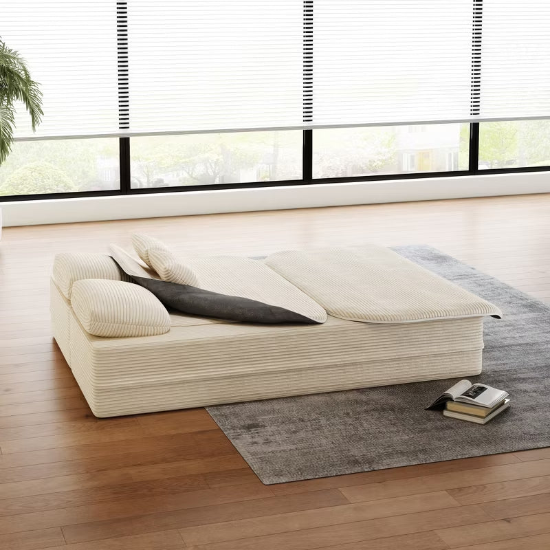 Modern 2-in-1 Corduroy Sofa Bed for Living Room & Bedroom