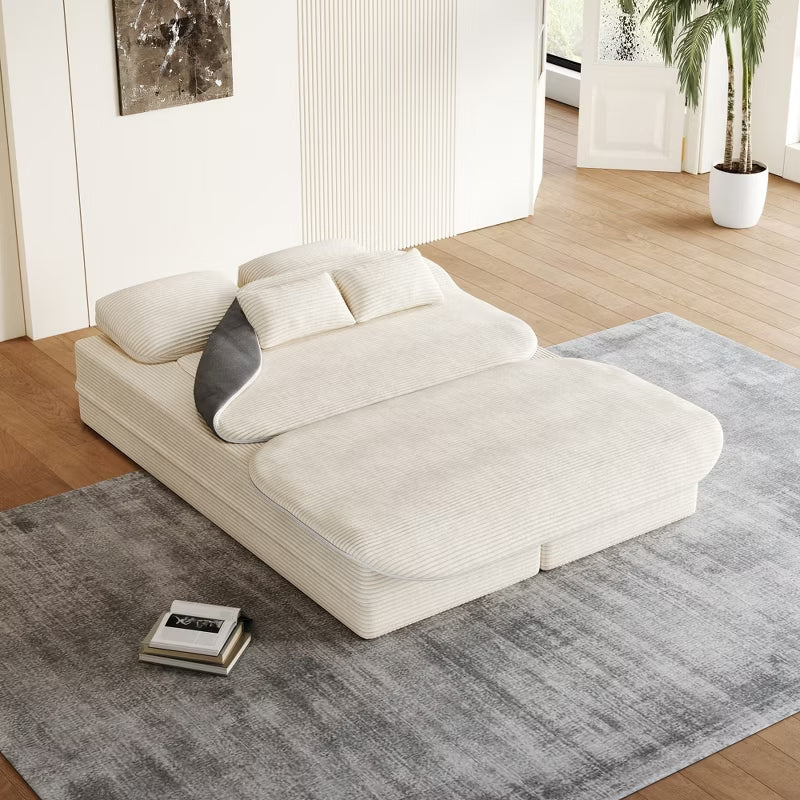 Modern 2-in-1 Corduroy Sofa Bed for Living Room & Bedroom