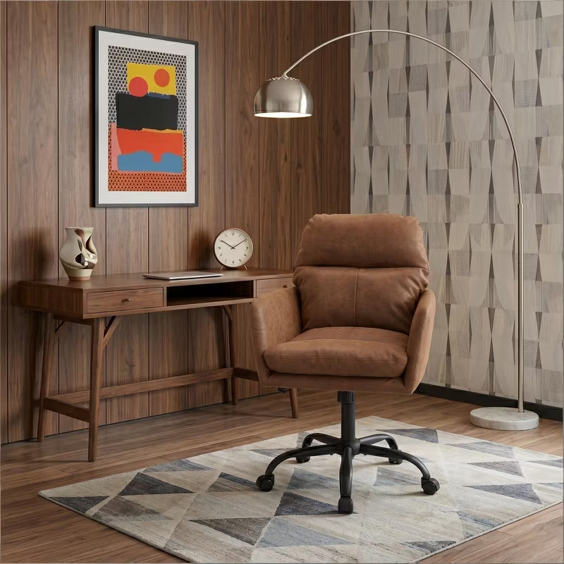 Ergonomic Vegan Leather Vanity & Office Chair with 4 Color Options