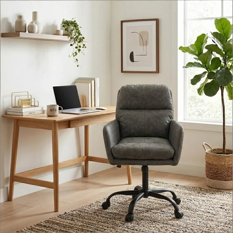 Ergonomic Vegan Leather Vanity & Office Chair with 4 Color Options