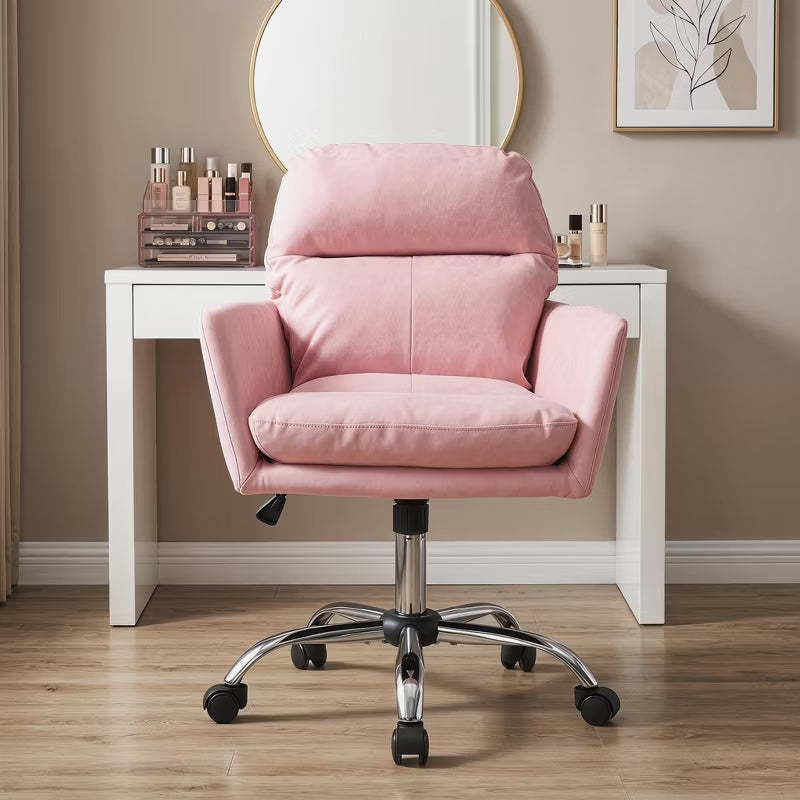 Ergonomic Vegan Leather Vanity & Office Chair with 4 Color Options