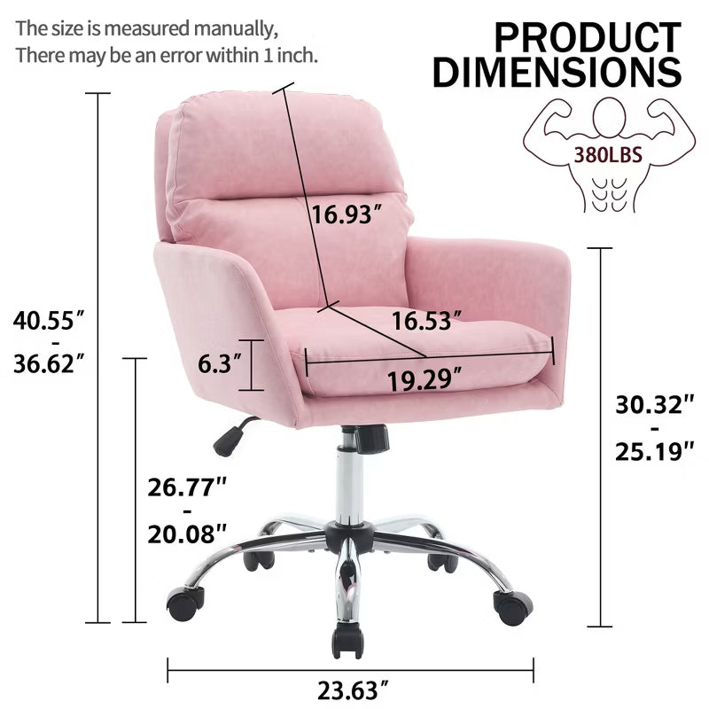 Ergonomic Vegan Leather Vanity & Office Chair with 4 Color Options