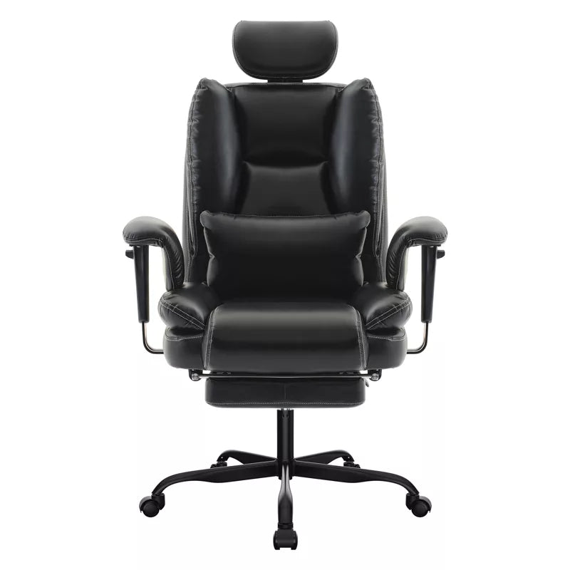 Office Chair Ergonomic 200 kg: Heavy-Duty High Back PU Leather Desk Seat