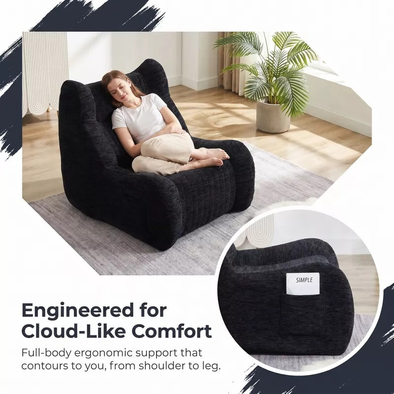 Oversized Bean Bag Lounge Chair, Soft Floor Sofa for Adults,1pc