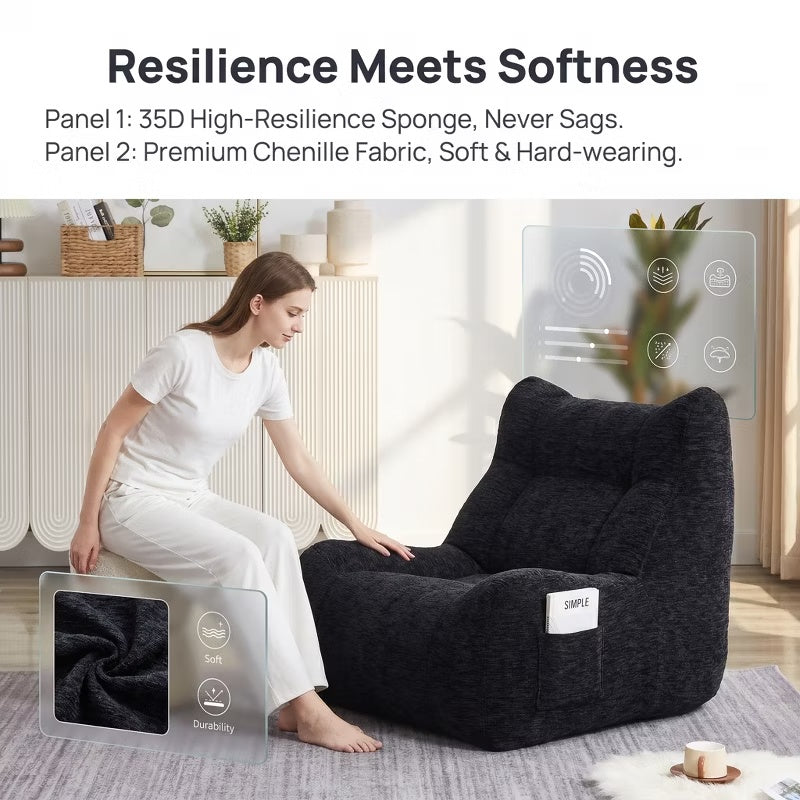 Oversized Bean Bag Lounge Chair, Soft Floor Sofa for Adults,1pc