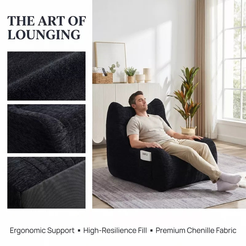 Oversized Bean Bag Lounge Chair, Soft Floor Sofa for Adults,1pc