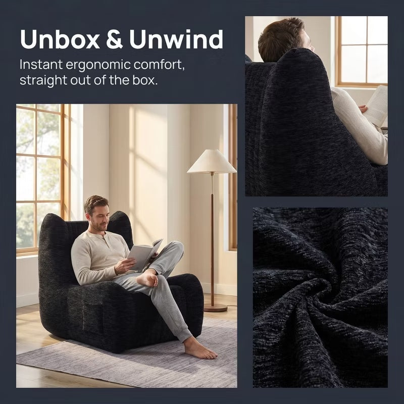 Oversized Bean Bag Lounge Chair, Soft Floor Sofa for Adults,1pc