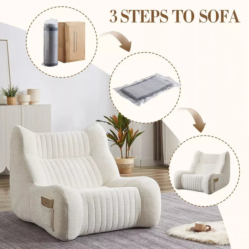 Oversized Bean Bag Lounge Chair, Soft Floor Sofa for Adults,1pc