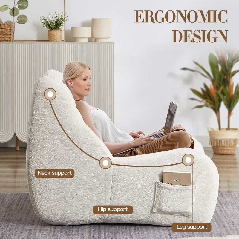 Oversized Bean Bag Lounge Chair, Soft Floor Sofa for Adults,1pc