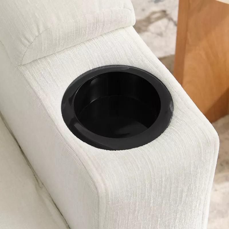 Single Recliner Sofa with Adjustable Backrest, Storage Ottoman & Phone Stand, Living Room Armchair