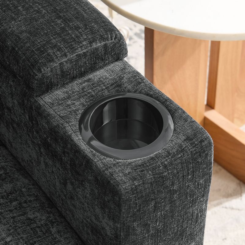 Single Recliner Sofa with Adjustable Backrest, Storage Ottoman & Phone Stand, Living Room Armchair