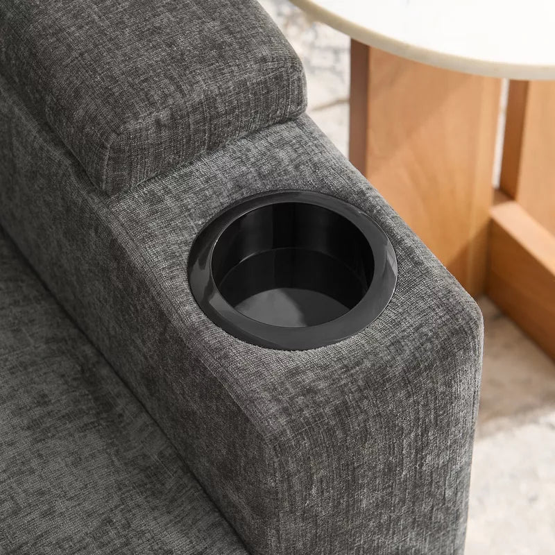 Single Recliner Sofa with Adjustable Backrest, Storage Ottoman & Phone Stand, Living Room Armchair