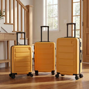 3-Piece Luggage Set, ABS Hardside Spinner Suitcases with Built-In Lock