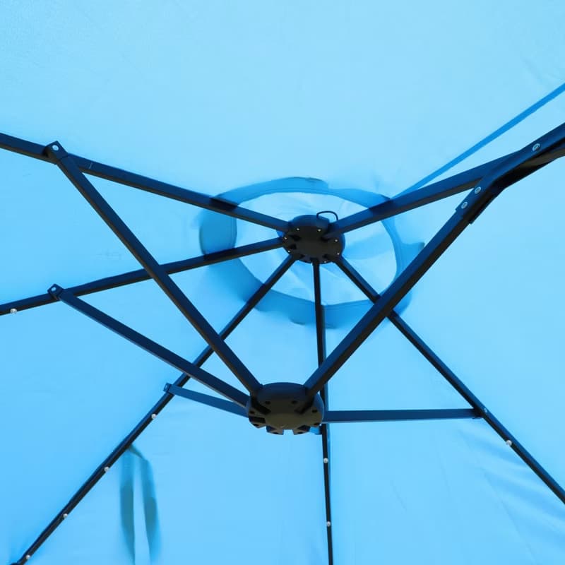 15x9ft Double-Sided Patio Umbrella with Base for Backyard, Deck & Pool