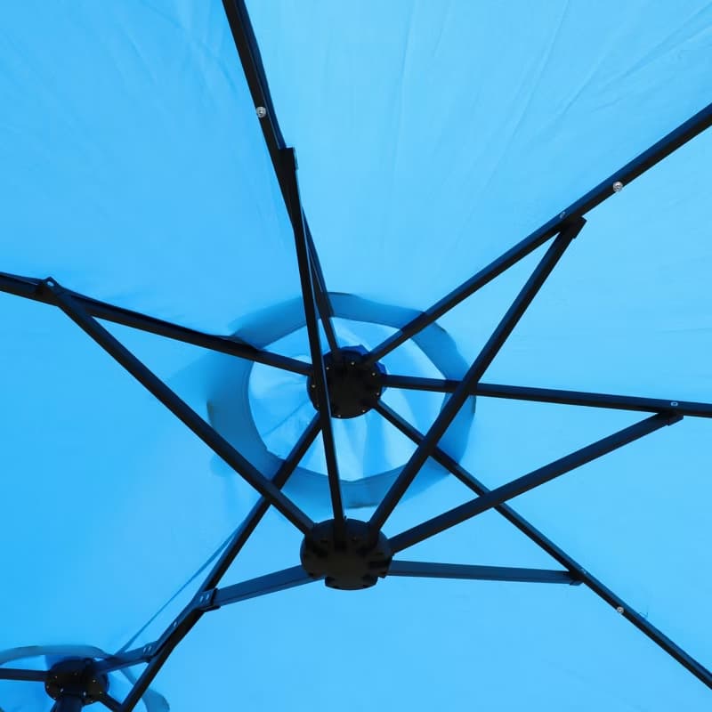 15x9ft Double-Sided Patio Umbrella with Base for Backyard, Deck & Pool