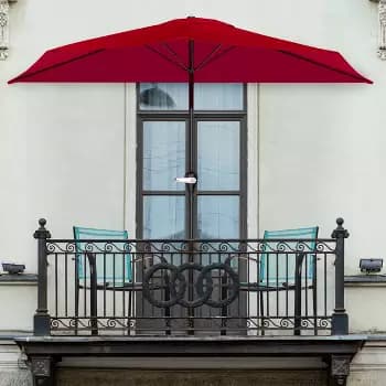 15x9ft Double-Sided Patio Umbrella with Base for Backyard, Deck & Pool