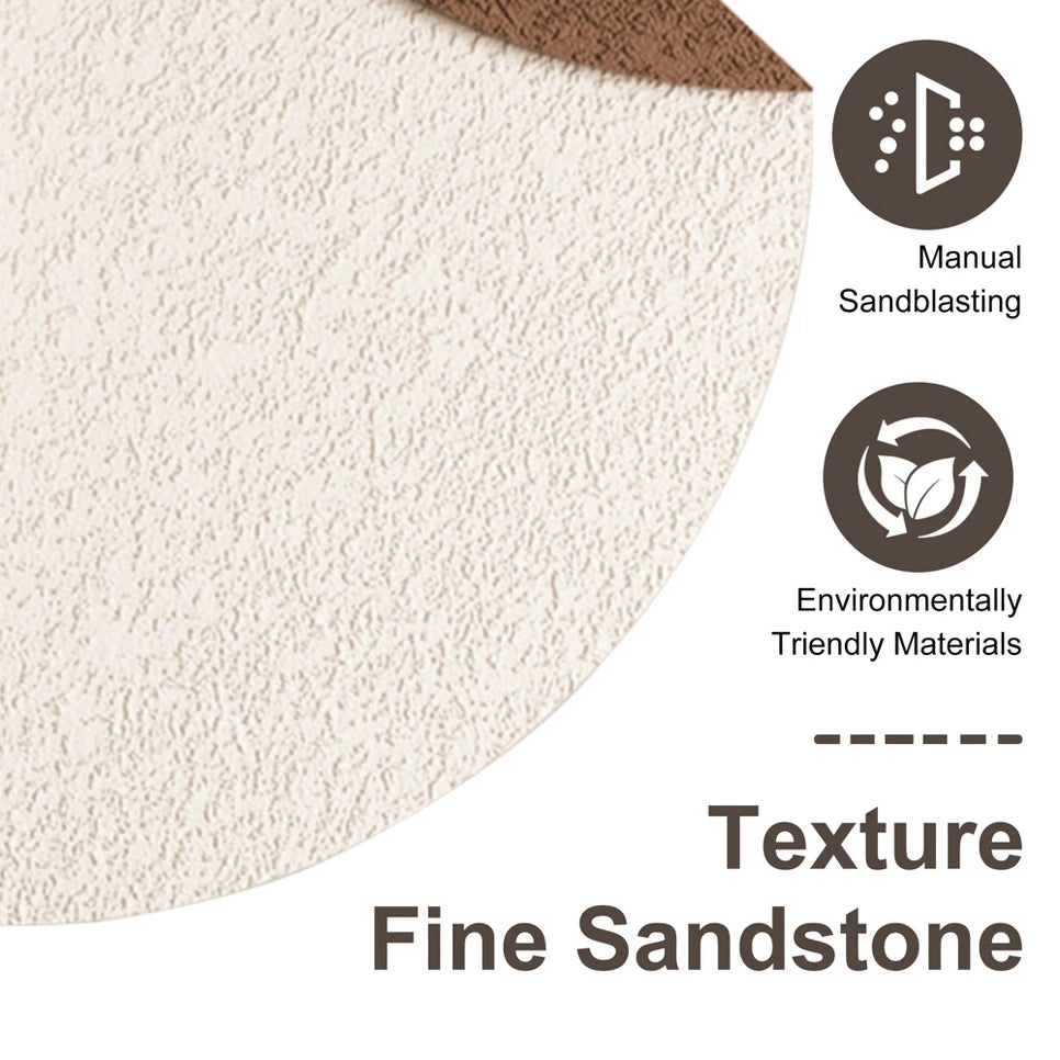 LED 3D Sandstone Wall Art: Illuminated Disc Sculpture with Glass Vase