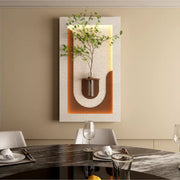 Wall Decor Sconce with Glass Vase, 3-Color LED Nature Wall Art