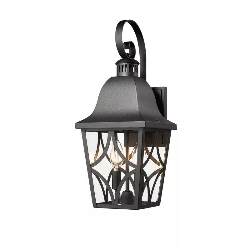 Outdoor Wall Lantern 2 Pack Matte Black Waterproof Porch Light Fixtures