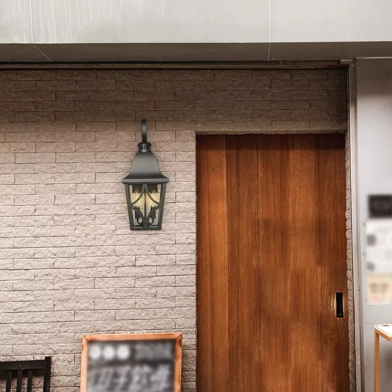 Outdoor Wall Lantern 2 Pack Matte Black Waterproof Porch Light Fixtures