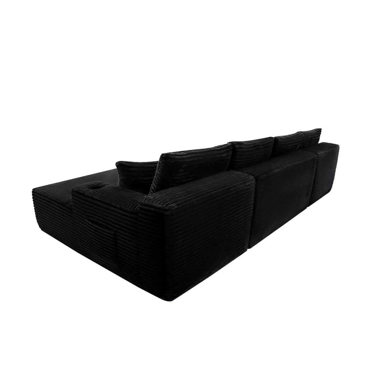 U-Shape Sectional Sofa with Deep Seats, Cup Holders & Storage Pockets