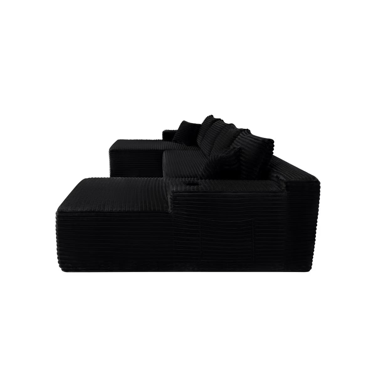 U-Shape Sectional Sofa with Deep Seats, Cup Holders & Storage Pockets