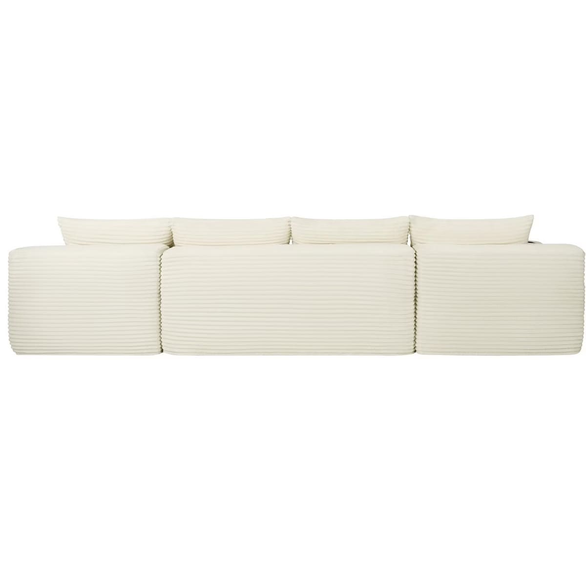 U-Shape Sectional Sofa with Deep Seats, Cup Holders & Storage Pockets