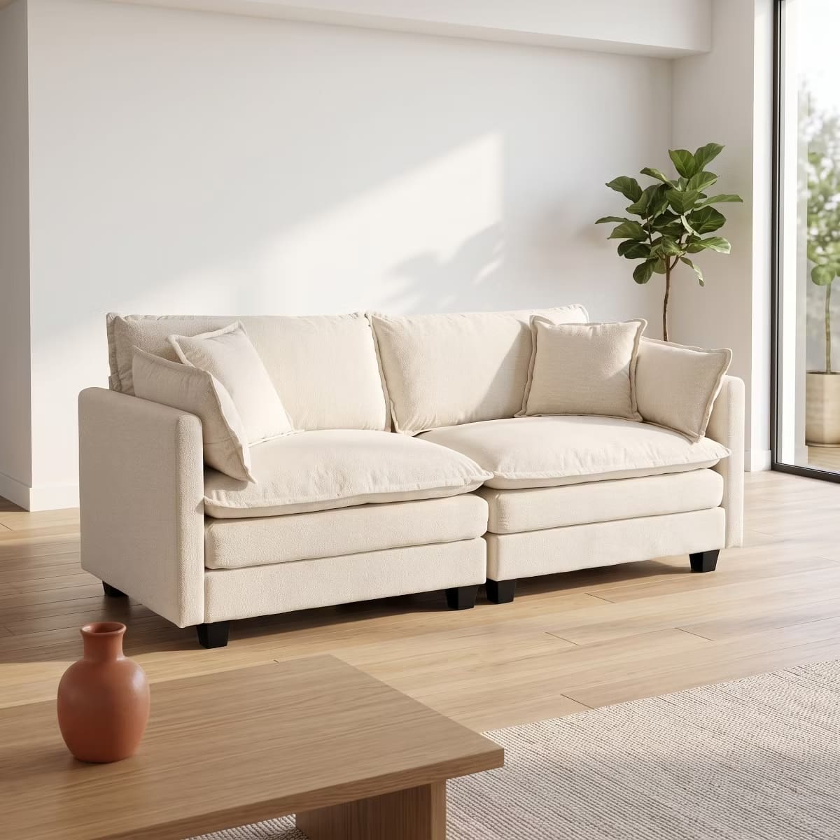 Chesterfield Accent Chair with Ottoman, Velvet Tufting & 300-Lb Support