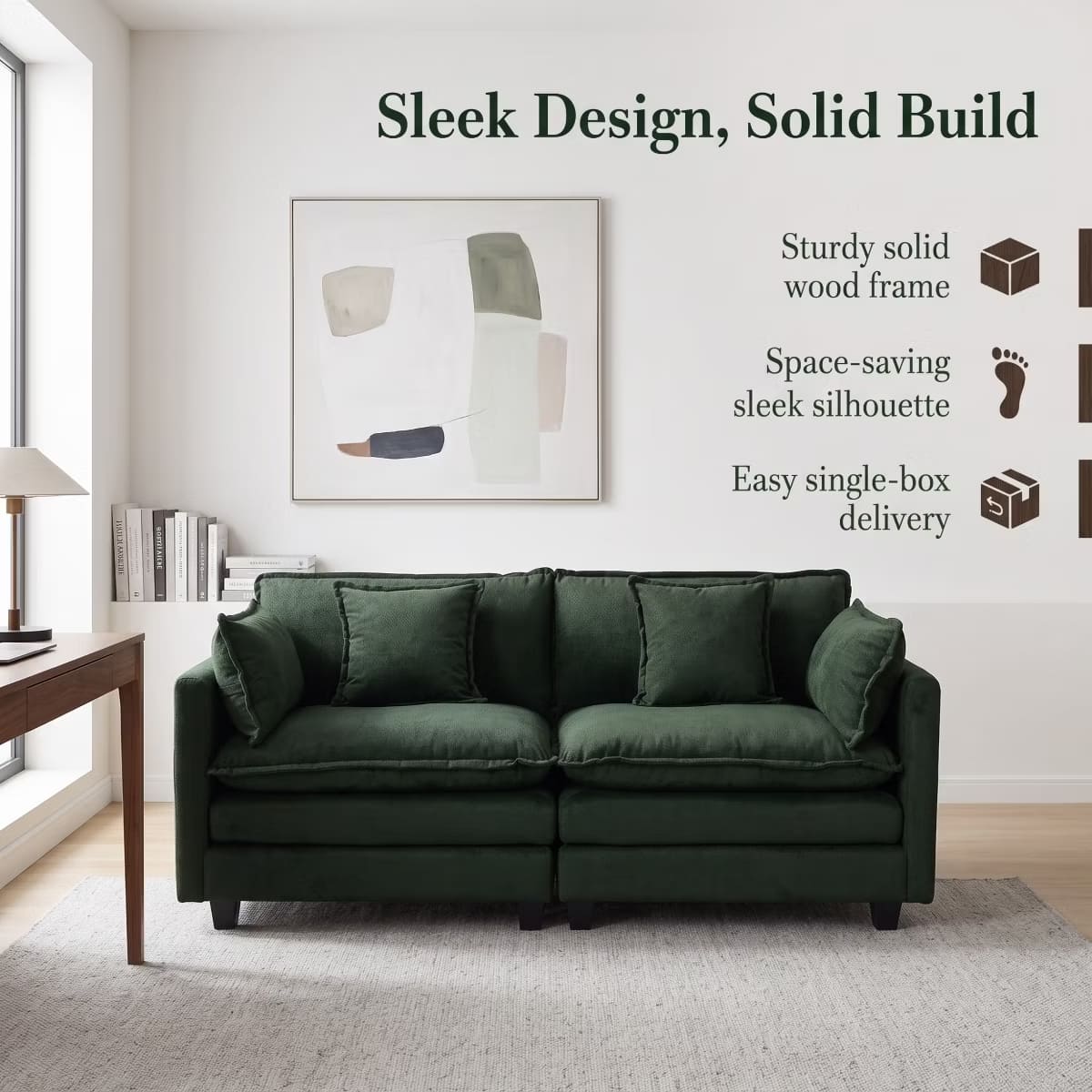 Chesterfield Accent Chair with Ottoman, Velvet Tufting & 300-Lb Support