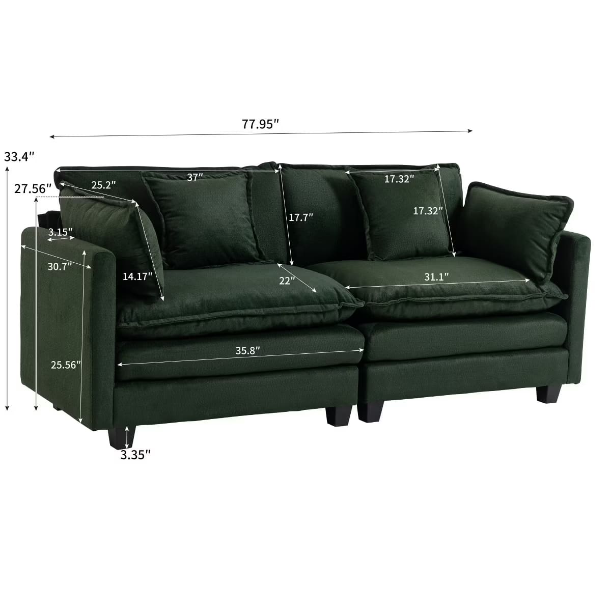 Chesterfield Accent Chair with Ottoman, Velvet Tufting & 300-Lb Support