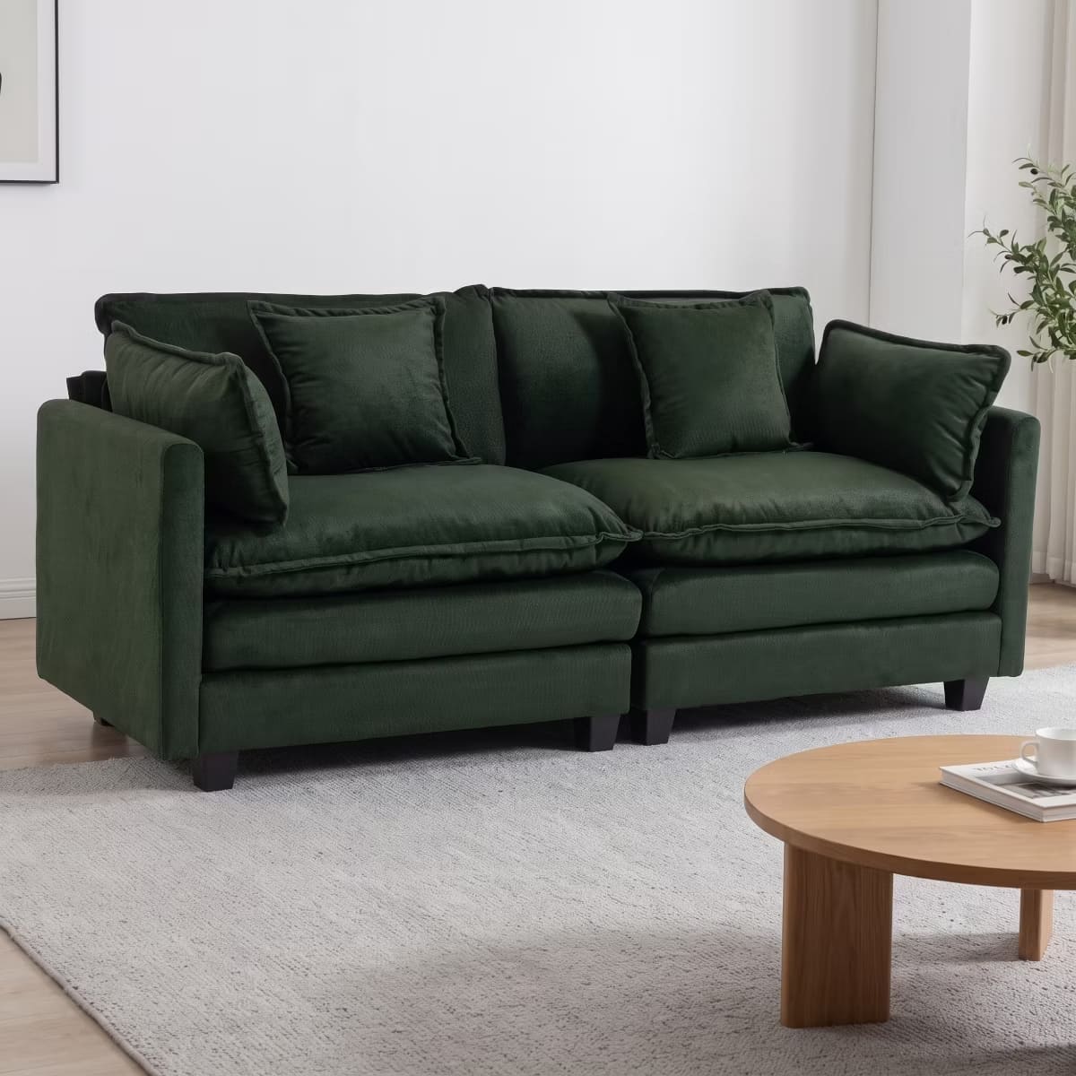 Chesterfield Accent Chair with Ottoman, Velvet Tufting & 300-Lb Support