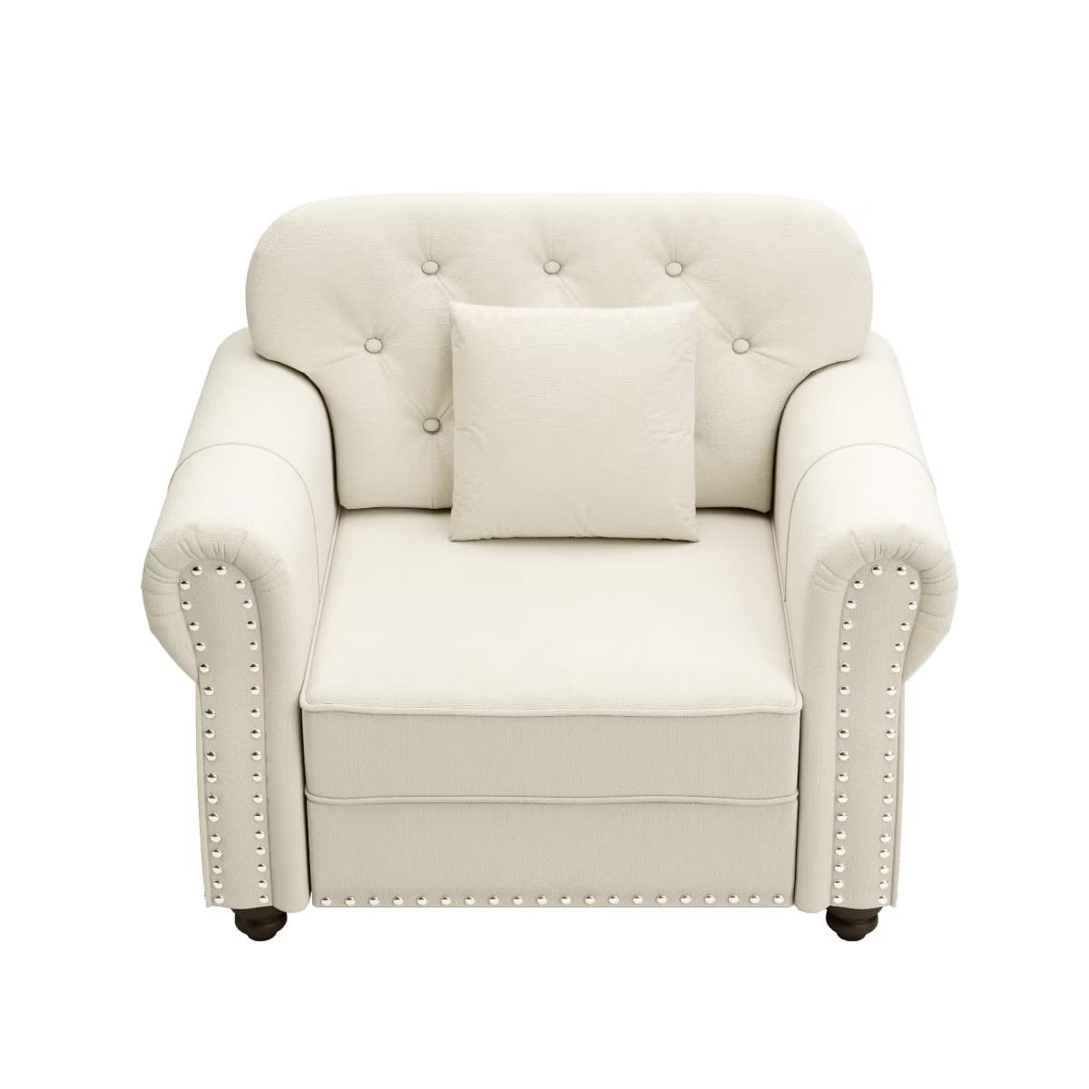 Chesterfield Accent Chair with Ottoman, Velvet Tufting & 300-Lb Support