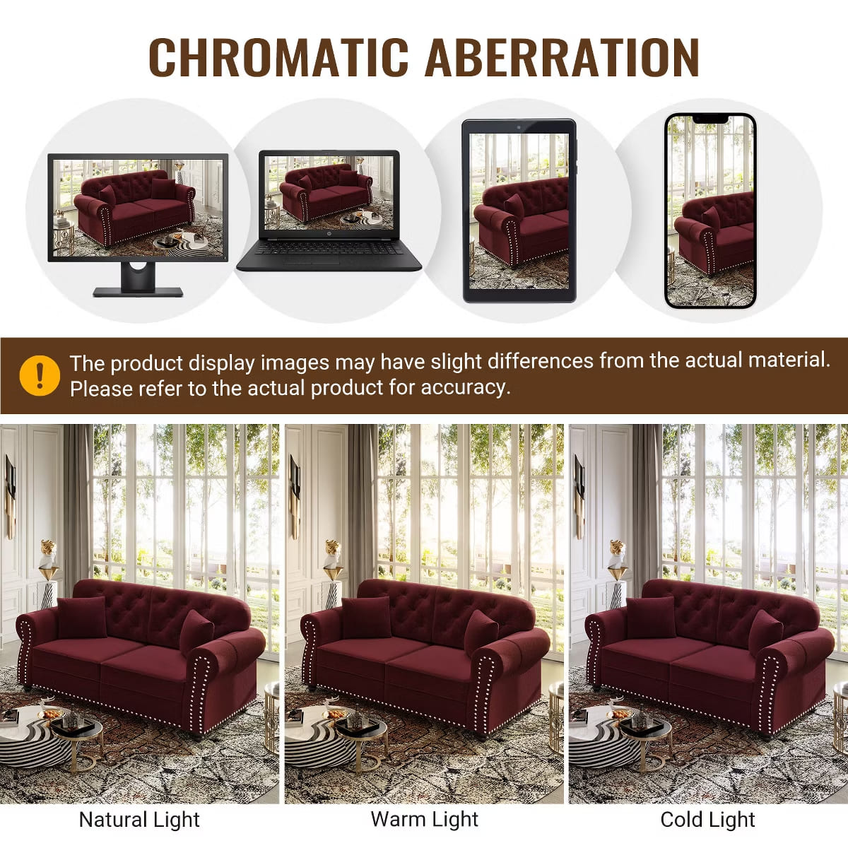 Chesterfield Accent Chair with Ottoman, Velvet Tufting & 300-Lb Support