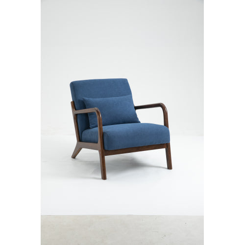 Mid Century Modern Accent Chair: Cozy Wood Frame Reading Armchair